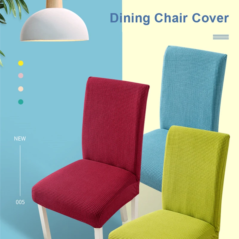 

Airldianer Chair Cover Velvet Stretch Dining Slipcovers Solid Color Spandex Plush Chair Covers Protector For Home Dining Room