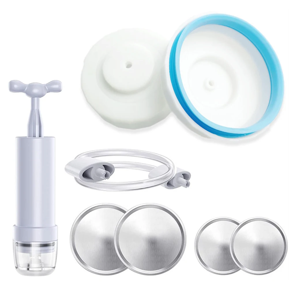 Vacuum Sealer Kit Jar Sealer with Accessory Hose for Wide-Mouth & Regular-Mouth Jars Manual Portable Vacuum Pump For Jars