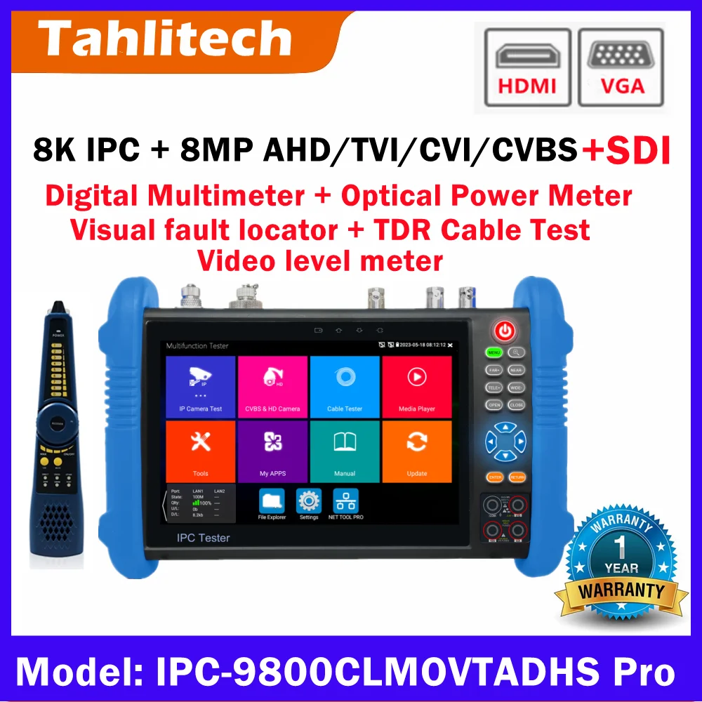 TahLiTech IPC9800 Pro 8K Тестер видеонаблюдения