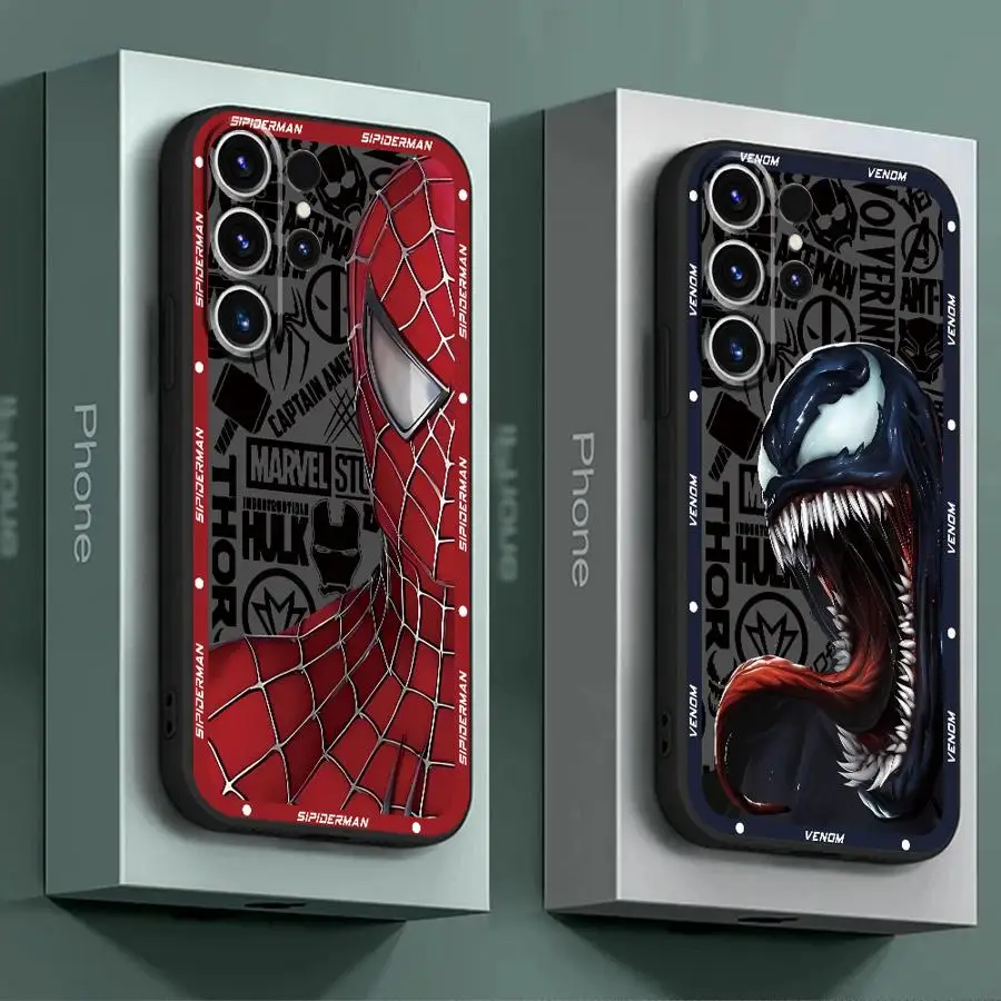Чехол для телефона Marvel Spider Man Venom Cool Samsung Galaxy S24 Ultra S23 FE S22 S20 Plus S21 Soft Cove