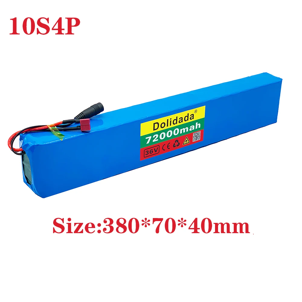 

2022 new 18650 battery pack 10s4p 36 V 72AH high power 600 W, suitable for electric bicycle lithium battery with charger sales