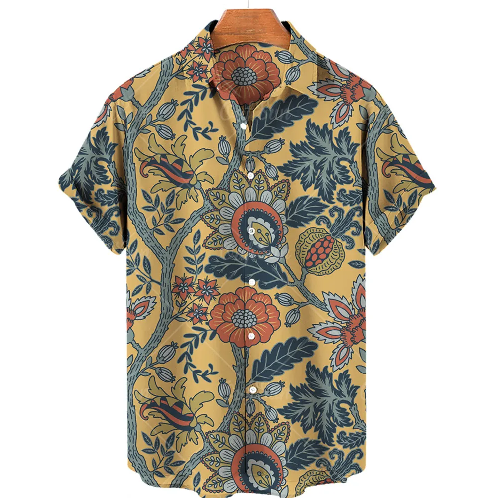 

2022 New Trend Hawaiian Shirts For Men 3D Printed Pattern Short Sleeve Unisex Loose Beach Vacation Casual Short Tops