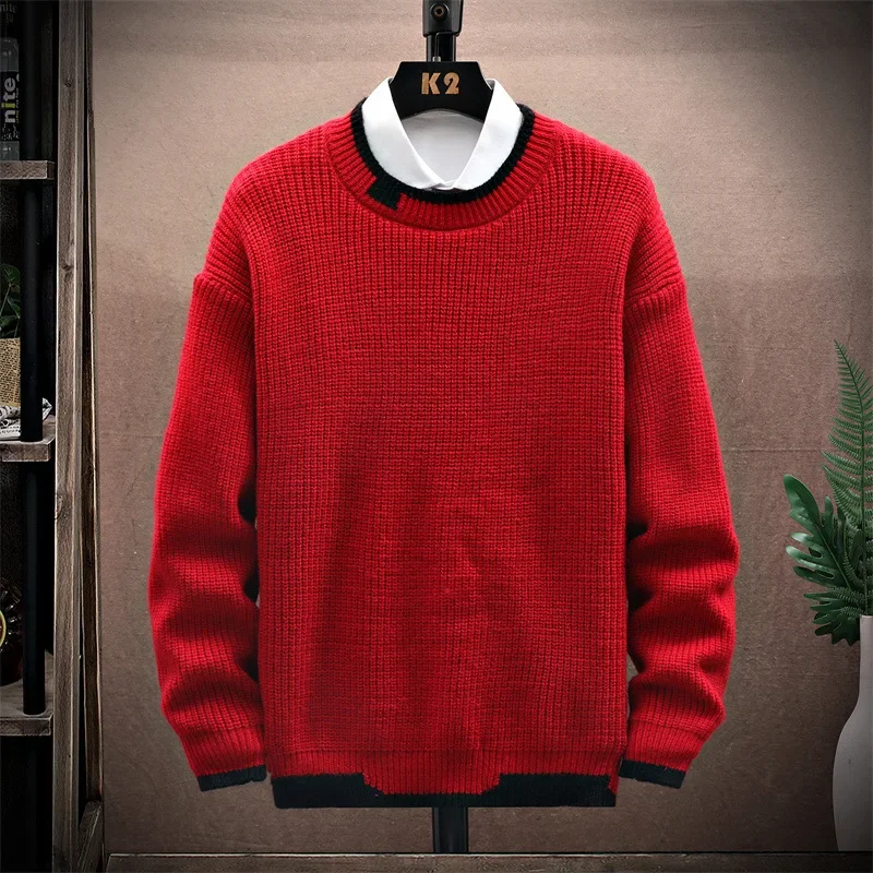 2024 новый зимний мужской свитер базовый слой корейский модный крутой теплый