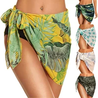 women chiffon cover ups skirt swimwear short sarongs wrap bohemian beach prints sheer bikini wraps chiffon for beachwear