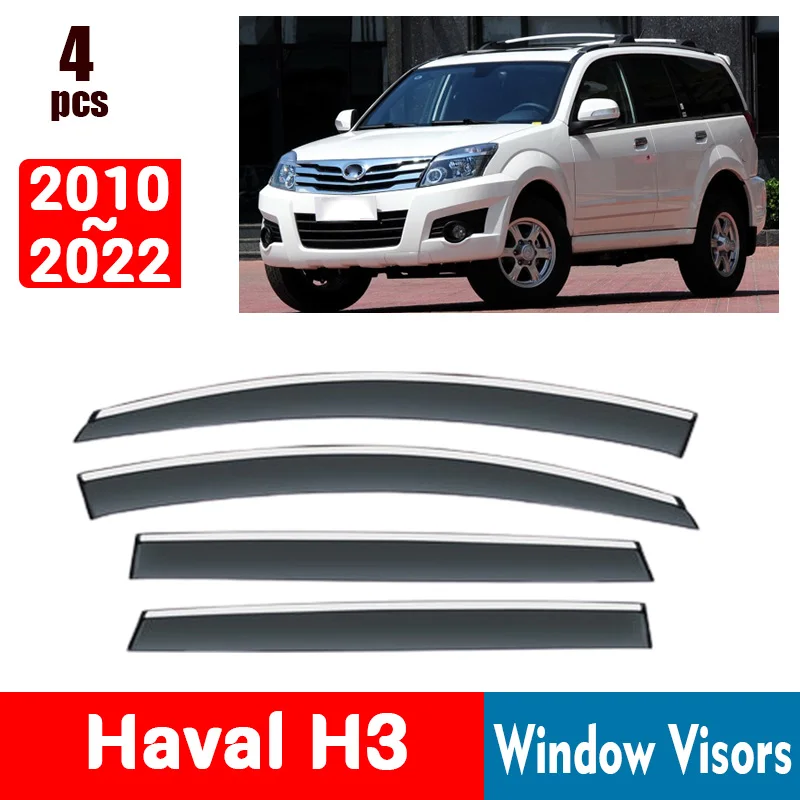 FOR Haval H3 2010-2022 Window Visors Rain Guard Windows Rain Cover Deflector Awning Shield Vent Guard Shade Cover Trim