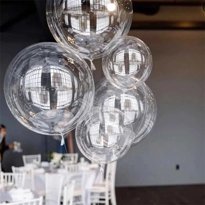 

10pcs 10-24inch Transparent Bobo Bubble Balloon Wedding Birthday Clear Inflatable Helium Balloons For Baby Shower Party Decor