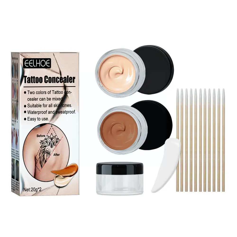 

Double Color Waterproof Tattoo Concealer Sweat Proof Contour Brighten Concealer Base Up Foundation Cream Cover Skin Full Ma N9L8