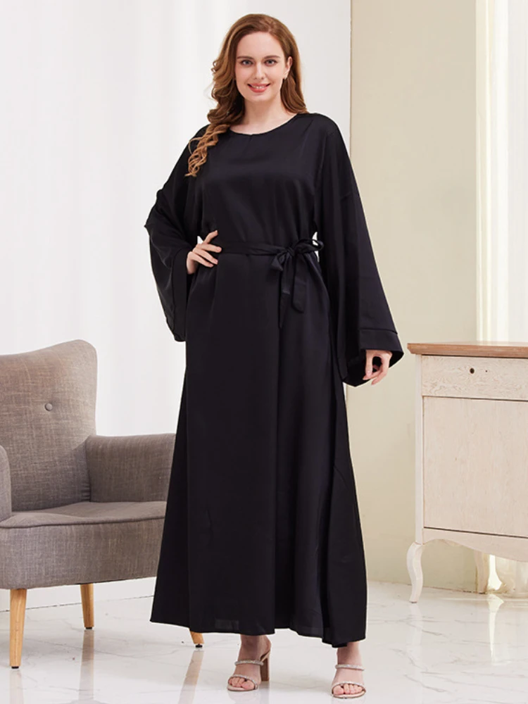 Женское Простое Длинное Платье Абая Повседневное Неэластичное Из Полиэстера