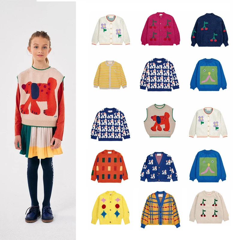 Детский свитер осень 2024 новый продукт в стиле Ins для девочек кардиган