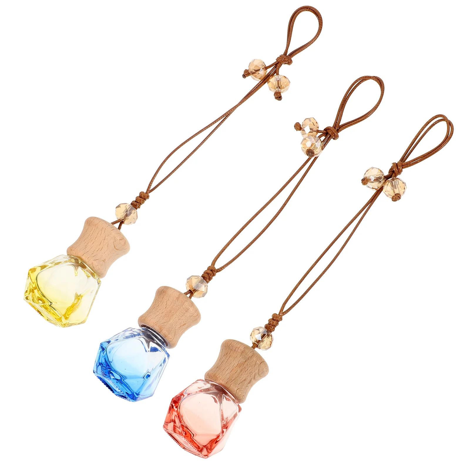 

3 Pcs Car Perfume Pendant Rear View Mirror Hanging Accessories Rearview Mirror Wooden