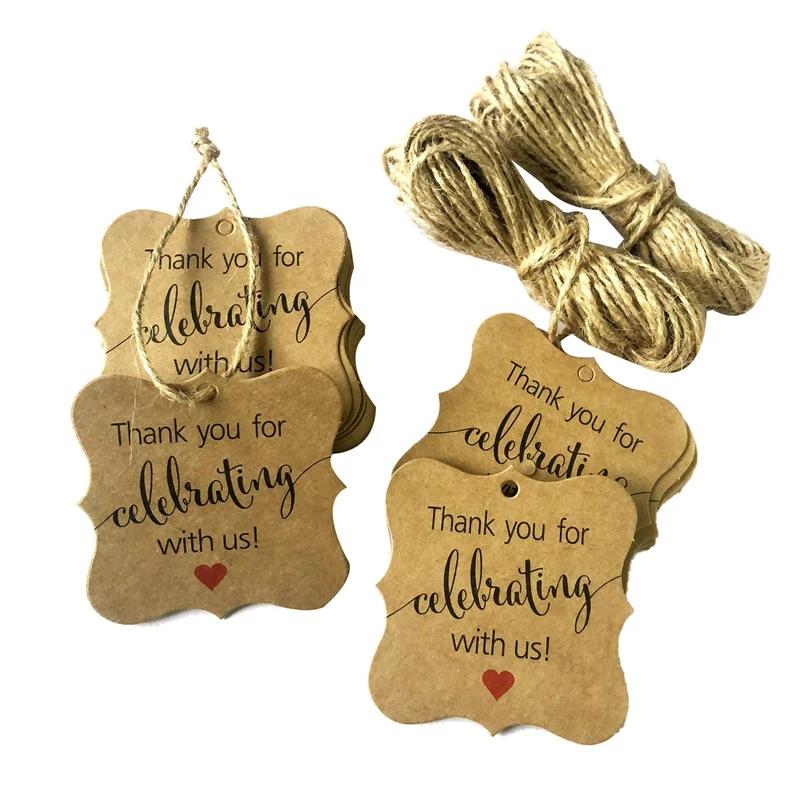 Gift Wrap Tags With Natural Jute Twine For Baby Shower,christmas,wedd