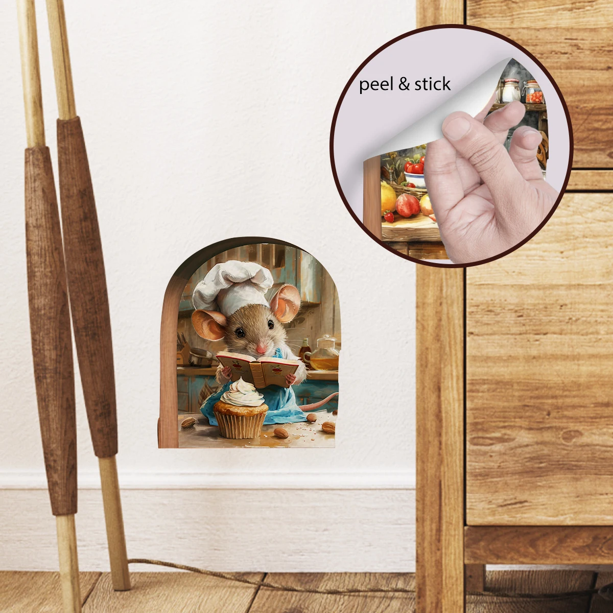 1 Шт. Разноцветные Наклейки На Стену С Иллюстрацией Джемма И Торта Милая Мышь