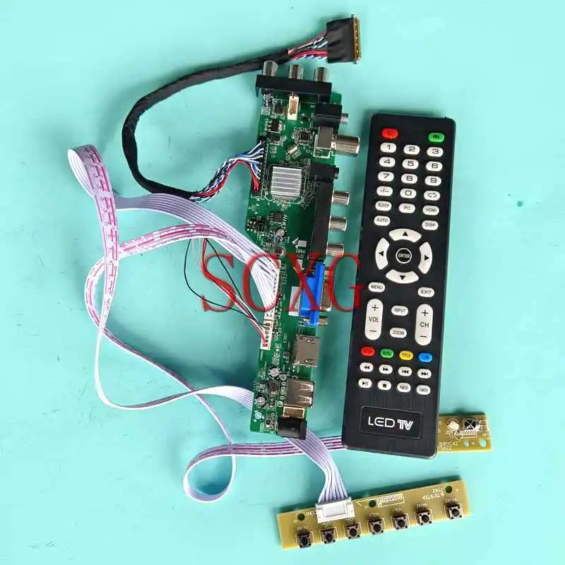 

DVB Digital LCD Matrix Controller Board Fit LTN140AT27 LTN140AT28 1366*768 14" 40 Pin LVDS VGA HDMI-Compatible DIY Kit AV RF USB