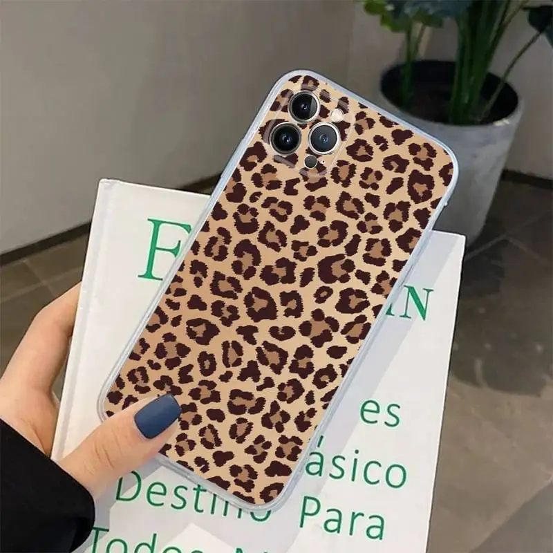 Leopard print Phone Case For iPhone 14 11 12 13 Mini Pro XS Max Cover 6 7 8 Plus X XR SE 2020 Funda Shell