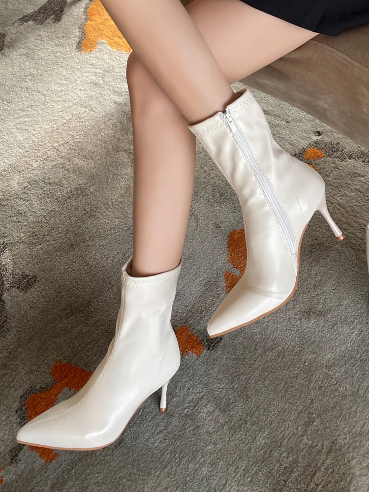 Женские ботильоны на высоком каблуке новинка зимы 2022 ботинки челси модные