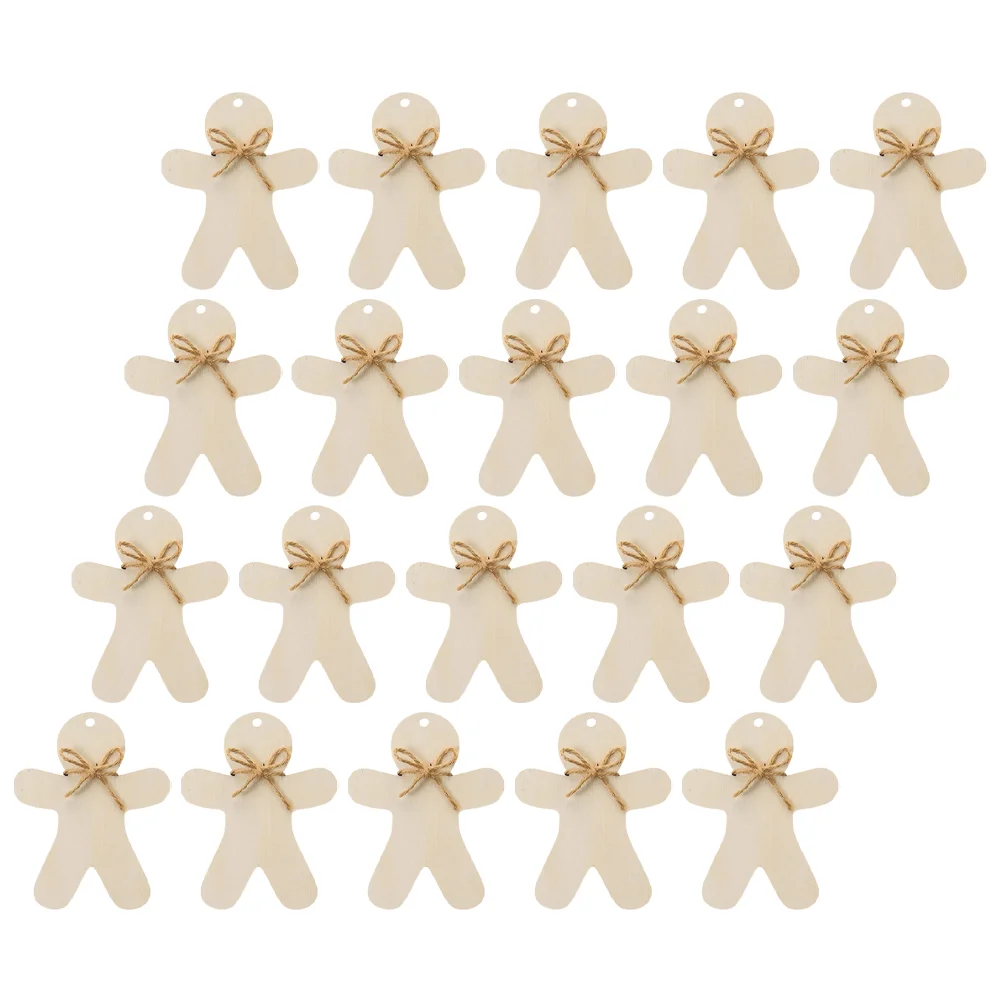 20 комплектов украшений для рождественской елки деревянная бирка неокрашенные