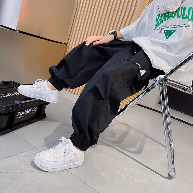 

Брюки для мальчиков, детские весенние клетчатые хлопковые льняные брюки, модные полностью прямые брюки для мальчиков 110-160