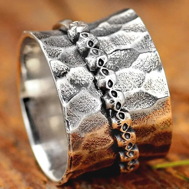

Vintage Anxiety Spinner Rings for Women Men Gothtic Skull Anti-stress Rotating Ring Female Party Jewelry Gifts Dropshipping
