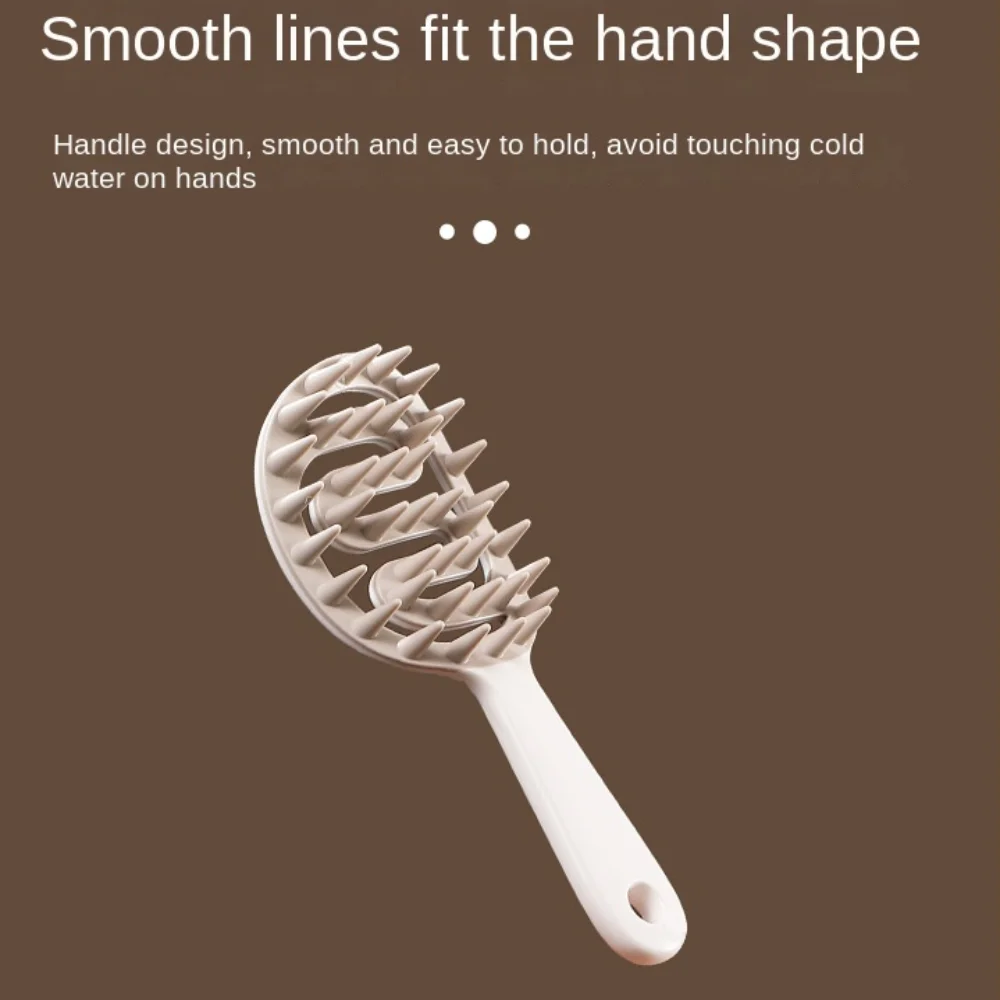 Белая расческа для шампуня с длинной ручкой влажного и сухого использования