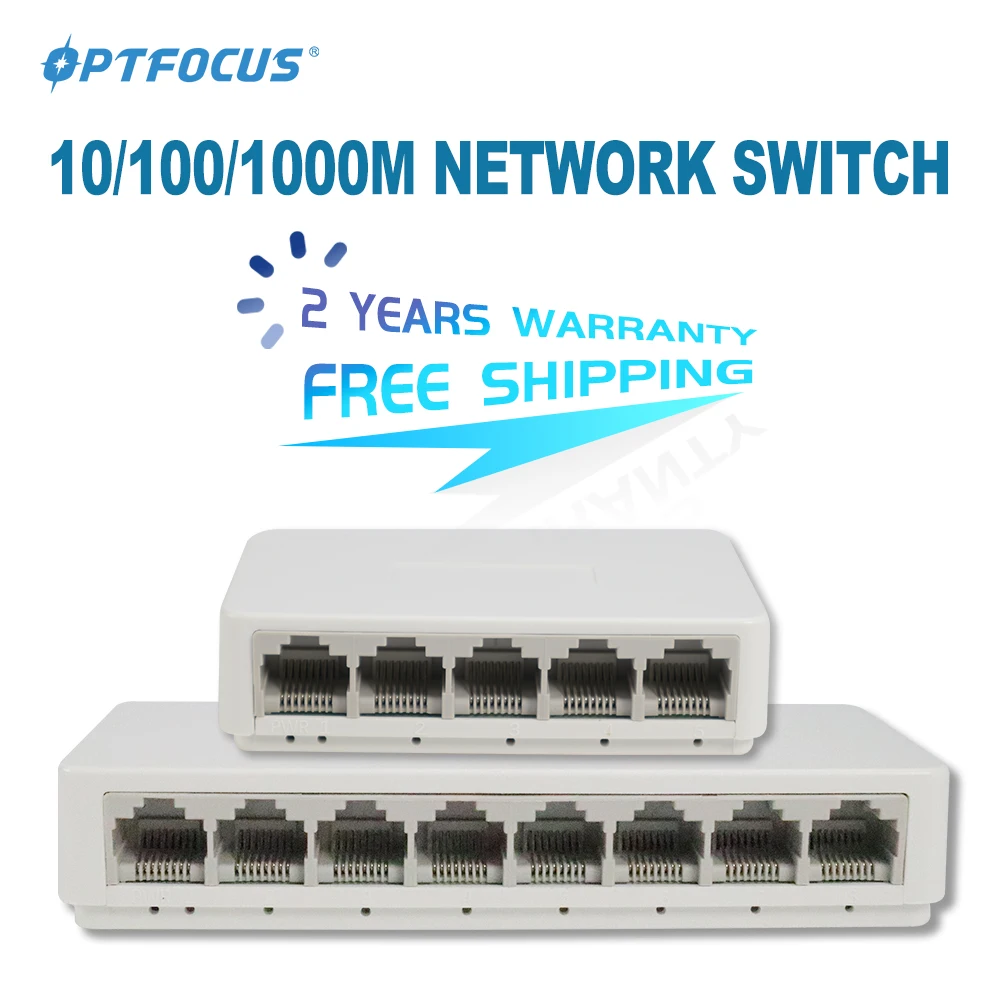 OPTFOCUS 5 8 Ports UTP RJ45 Gigabit Ethernet Switch 1000 Mbps Mini Network Switches VLAN Ethernet Splitter Lan Hub Switch