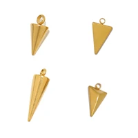 5pcs stainless steel gold plated bullet spike cone charms classic rhombus pendant for diy women necklace earrings jewelry making