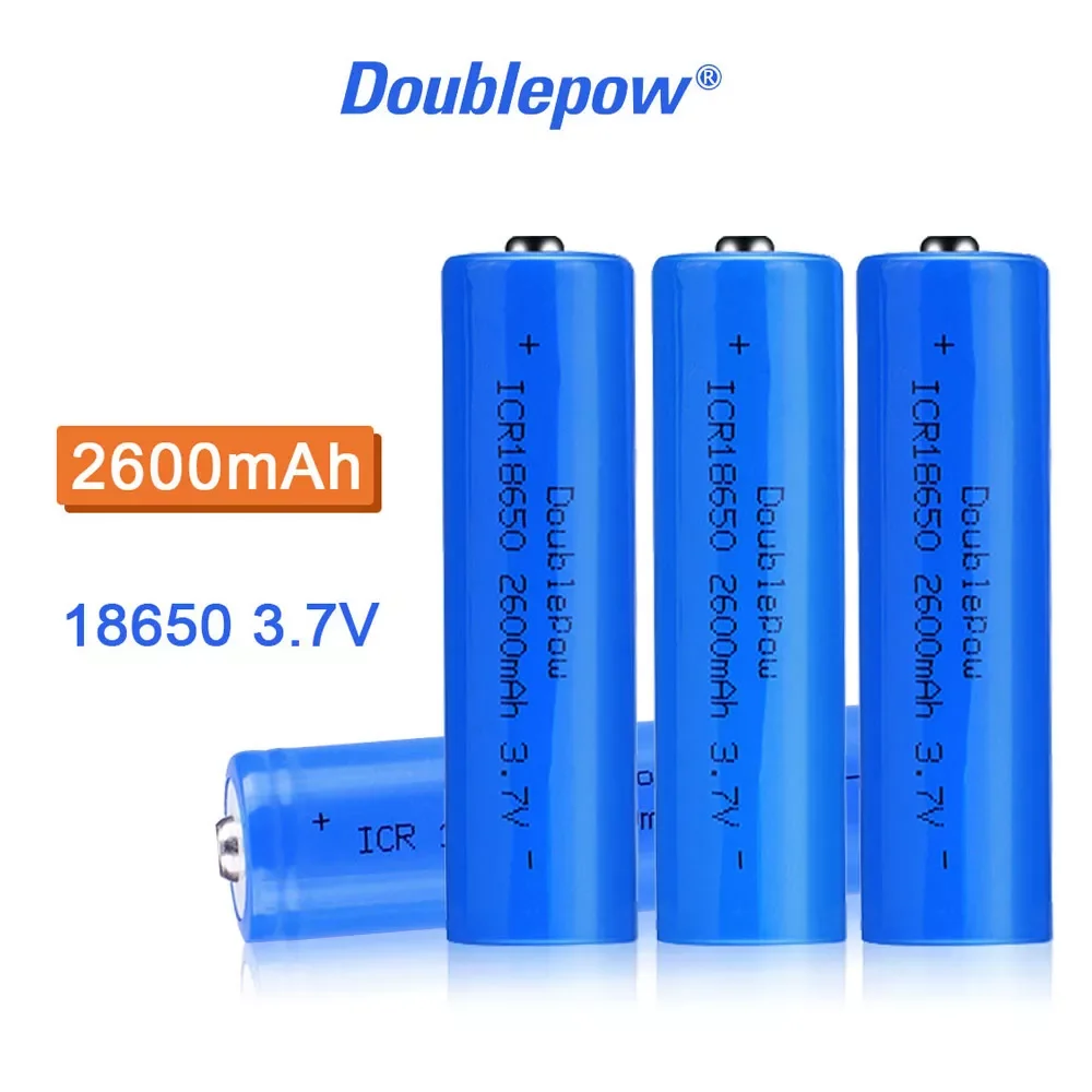 

Doublepower 18650 3.7V 2600mAh rechargeable lithium battery, flashlight, laser pointer, remote control, electronic toys