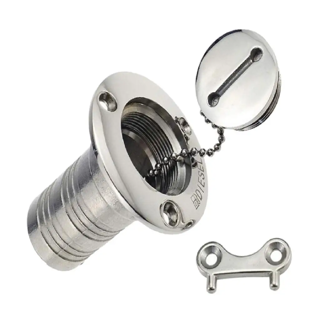 

Stainless Steel Boat Marine Fuel Tank Cover Filler Plate With 2 Inch Wrench