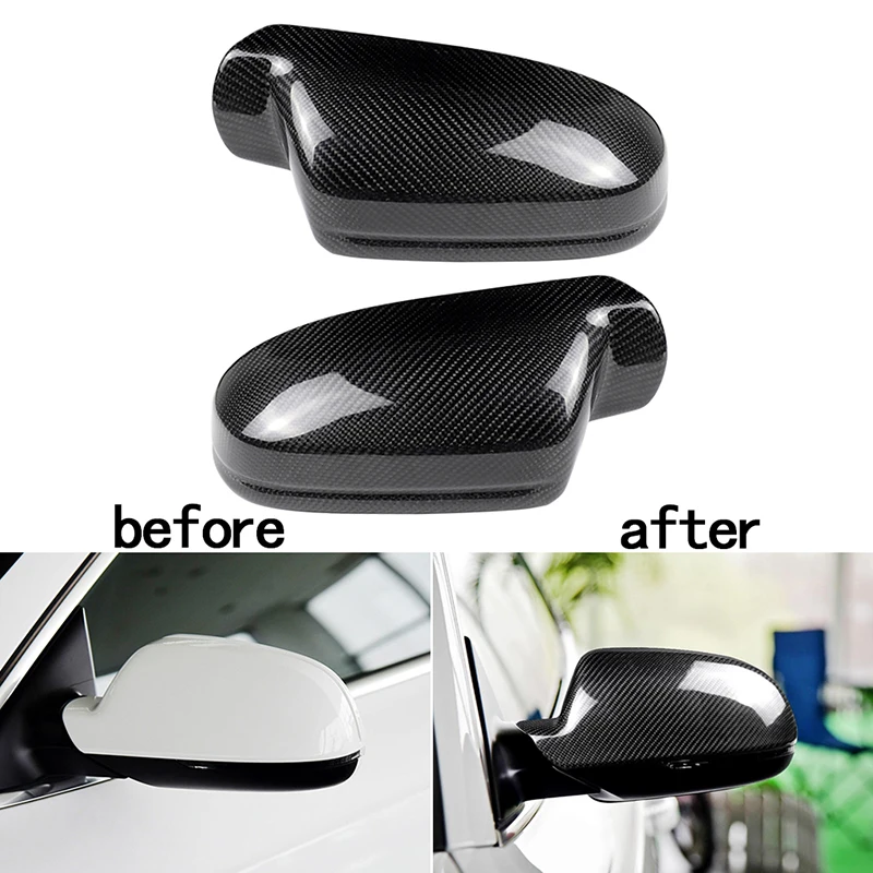

For Audi A3 10-13 A4 RS4 11-16 A5 S5 RS5 10-16 B8.5 Car Mirror Cover Rearview Protection Cap Black Real Carbon Fiber Accessories