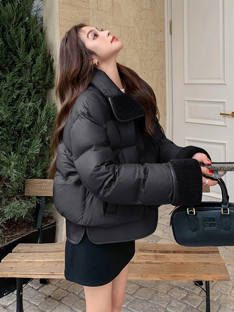 Maillard Coffee Color Short Down jacket Women Winter 2024 New High Sense Small 90 White Duck Down down Coat