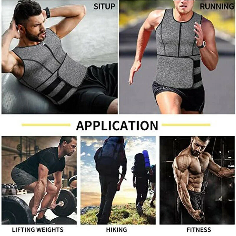 Weight Loss Shirt Sauna Fat Burner Workout Tank Tops Men Body Shaper Waist Trainer Girdle Abdomen Sweat Vest Slimming Underwear