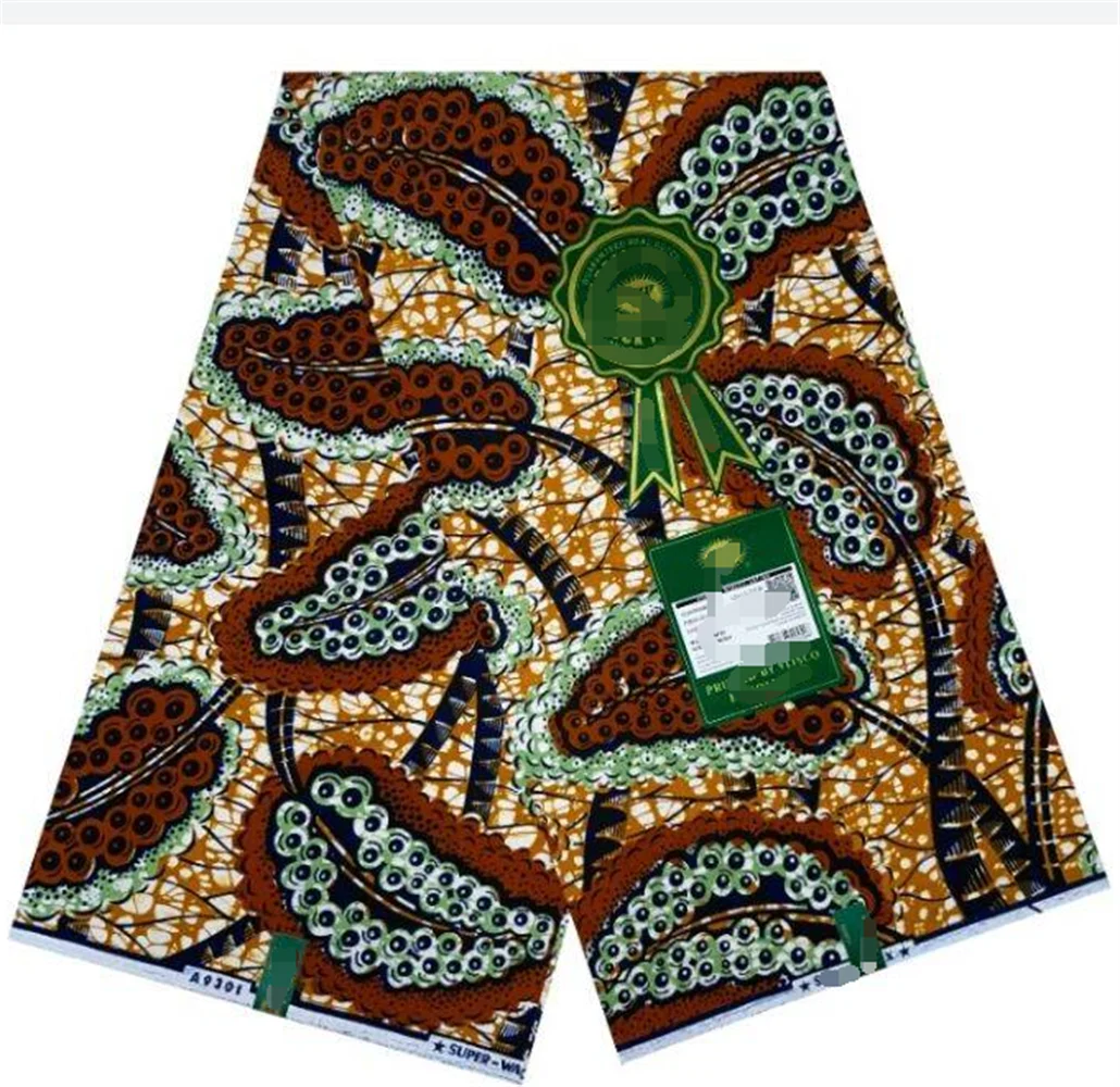 Veritable Super V Real Wax Guaranteed Prints Dutch Hollandais Loincloth African Dress 100% Cotton Fabric 6 Yards Batik