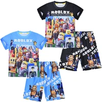 kids game robloxing t shirt pants clothing set boys cartoons 2pcs pajamas suit summer casual sport clothes