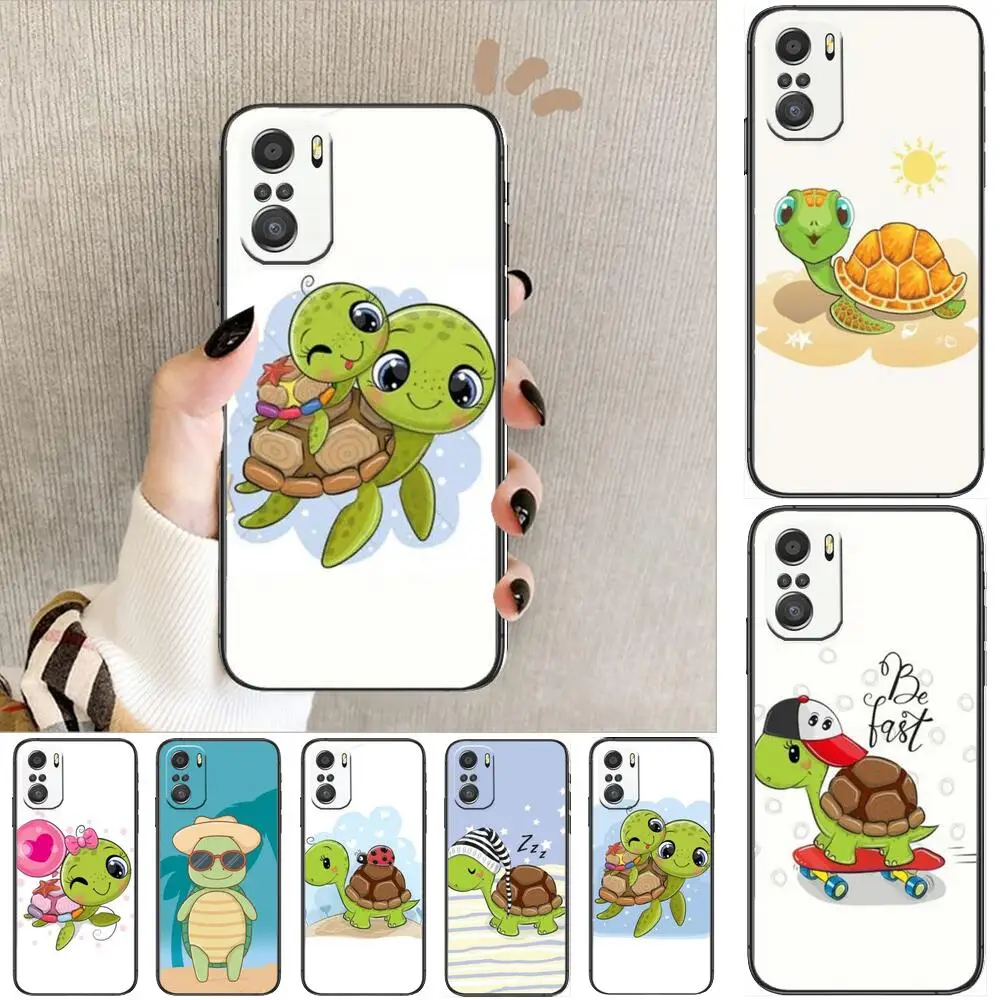 

Cartoon Sea Turtle Tortoise Phone Case For xiaomi redmi 11 Lite pro Ultra 10 9 8 MIX 4 FOLD 10T Black Cover Silicone Back Prett
