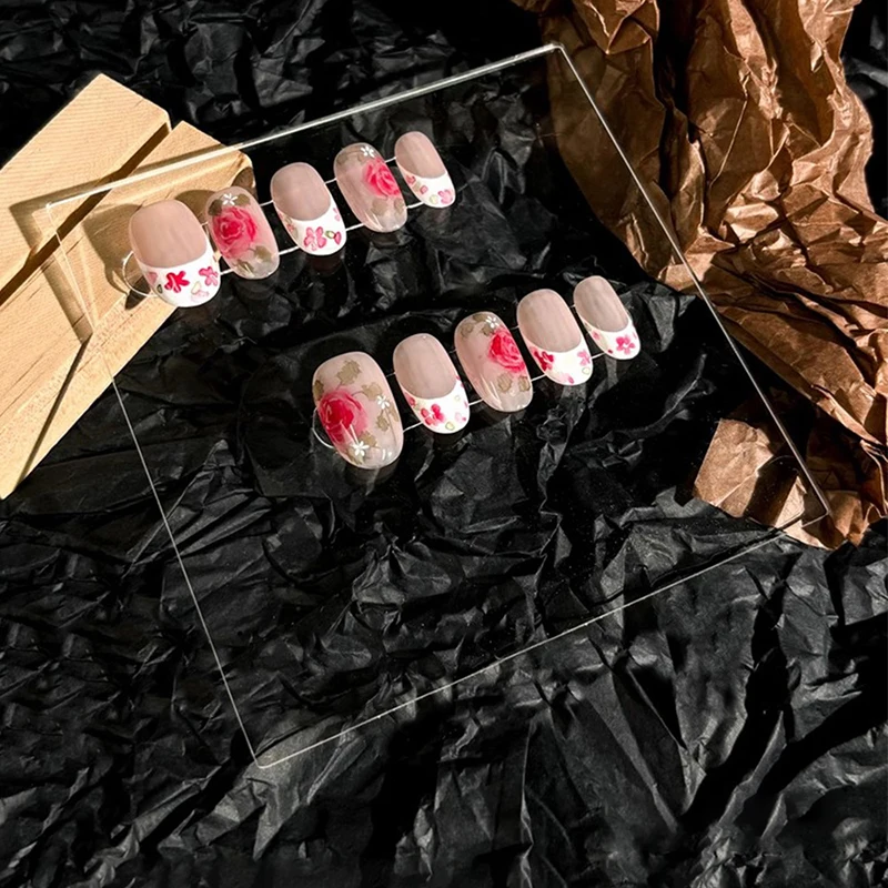 Доска для дизайна ногтей из цельного дерева акриловая рабочая стойка подставка