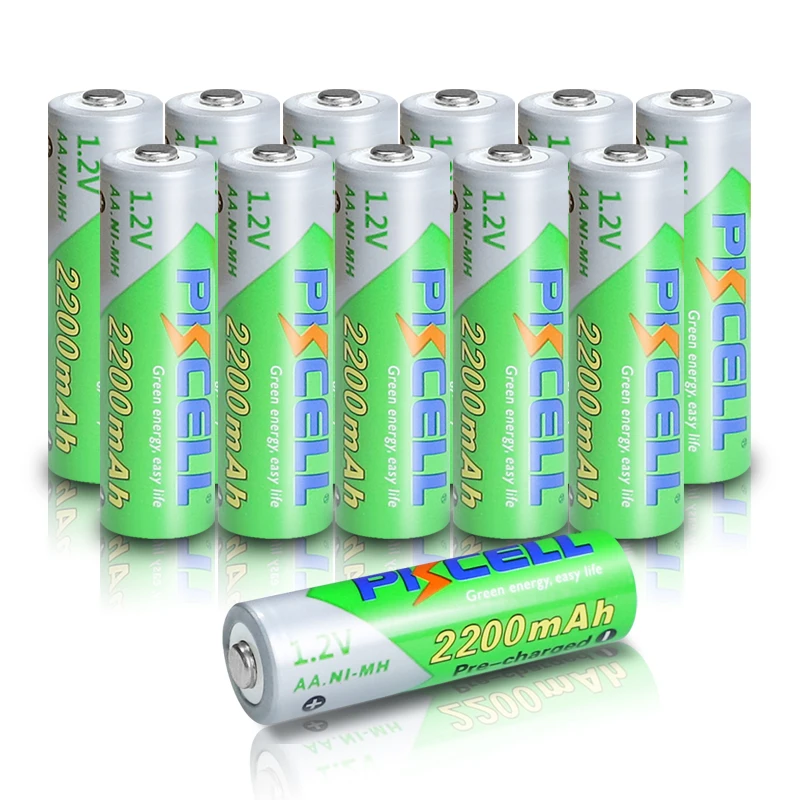 

PKCELL AA Rechargeable Batteries 2200MAH 1.2V NIMH 2A Precharge LSD Battery Ni-MH for Camera Toys 12PCS