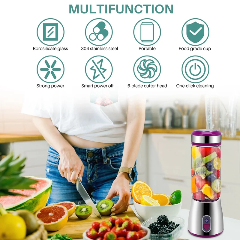 

Mini Electric Usb Rechargeable Portable Blender Smoothie Maker Juicer Cup Shaker Squeezer Lemon Fruit Orange Juice Extractor