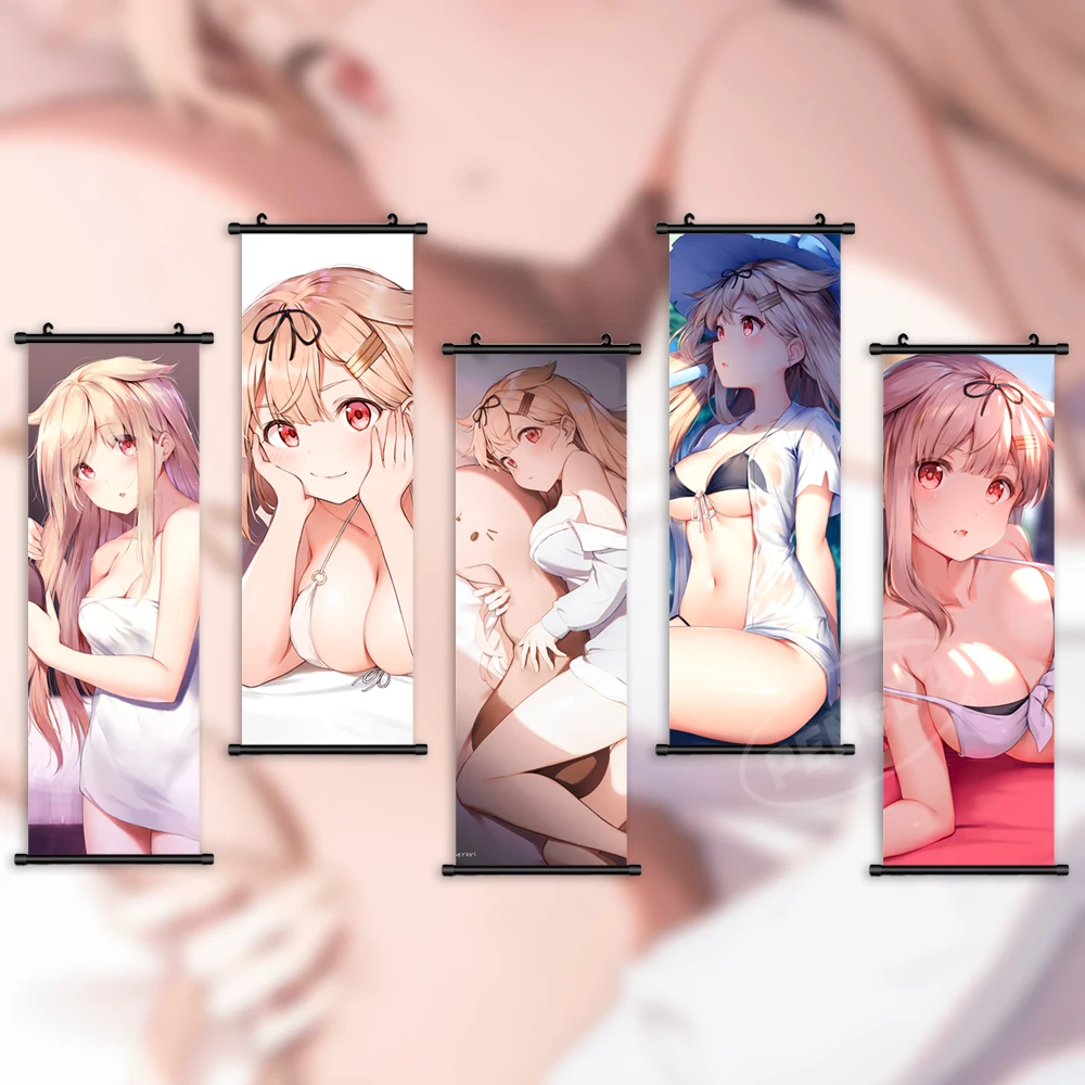 

Canvas Home Decoration Game Picture Collection Print Girl Poster Wall Art Shimakaze Scroll Hanging Painting Bedside Background