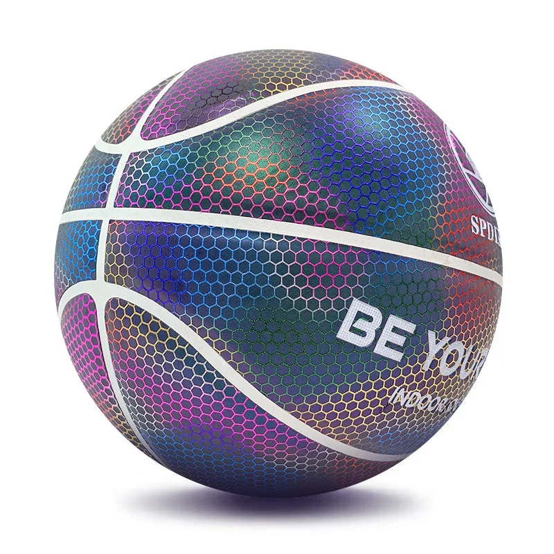 Fluorescent Luminous Soft Microfiber Basketball Size 7 Wear-Resistant Anti-Slip Outdoor Indoor Professional Basketball Ball