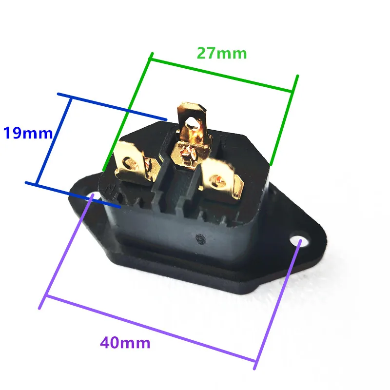 Гнездо питания переменного тока IEC входной порт 250 В 10 А позолоченная медь и