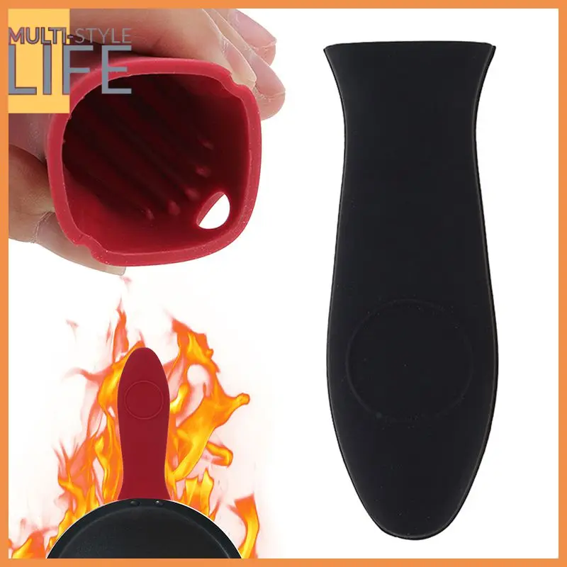 

New 1 Pcs Non-slip Silicone Panhandle Mitts Cover Heat Resistant Insulation Pan Handle Kitchen Cooking Tool 3 Color