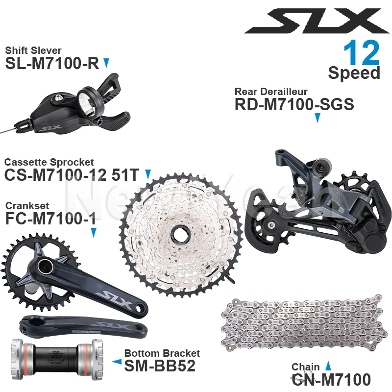 Переключатель передач SHIMANO SLX M7100 механизм переключения 10-45T/51T 12 Скоростей 1x12 В -