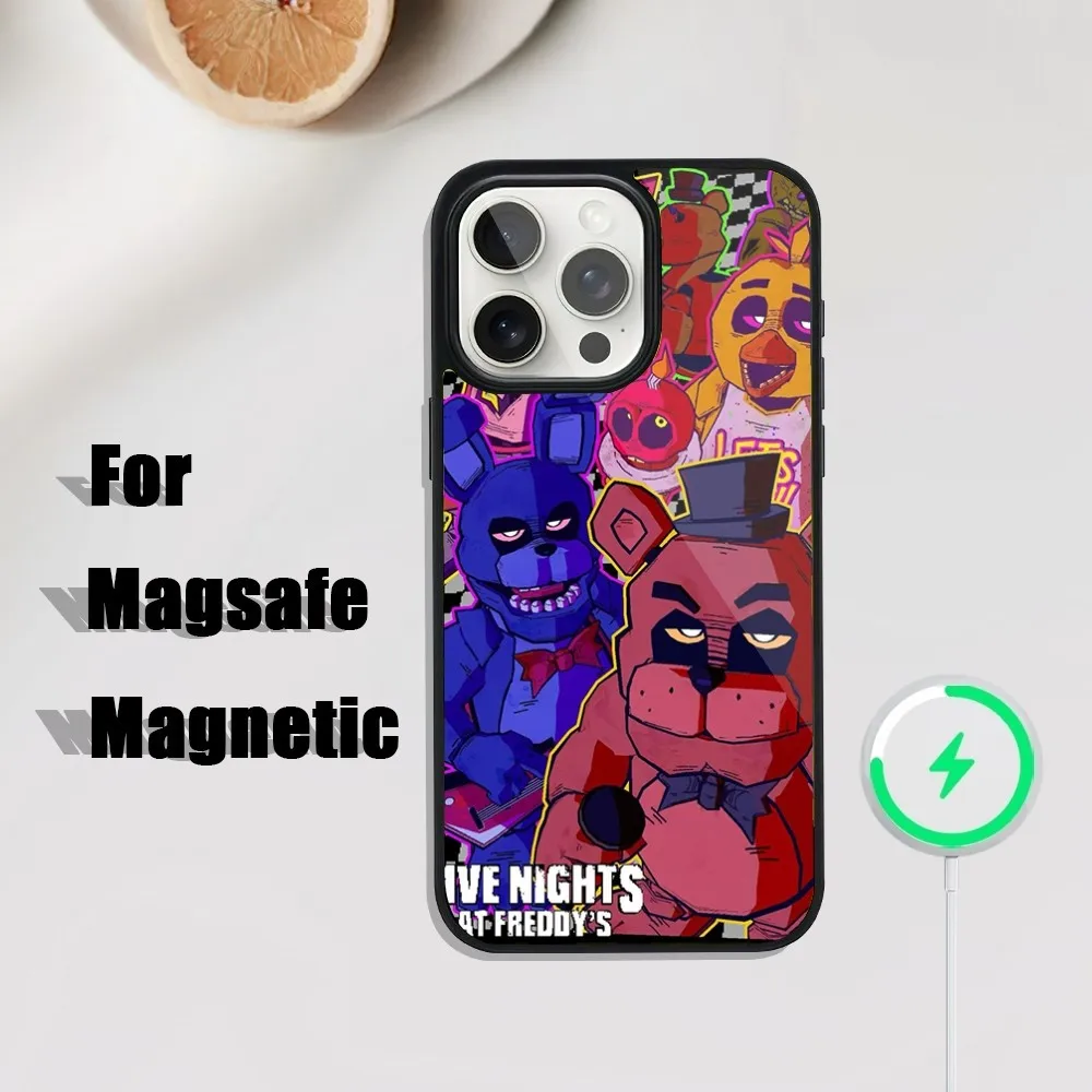 Five-Nights-At-Freddys F-Fnaf Phone Case For iPhone 16 15 14 13 12 11 Plus Pro Max Mini Magsafe Magnetic Wireless Charging