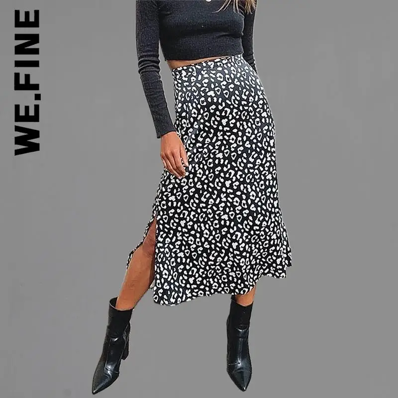 

We.Fine Split New Women Skirt Stylish Aesthetic For Women High Waist Fit Ladies Skirts Midi Skirt Club Female Skirts Woman