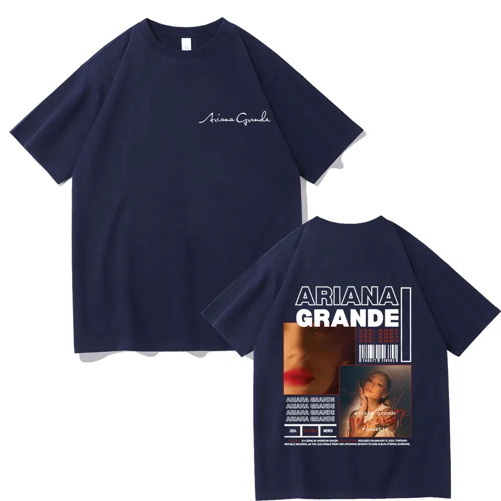Певица Ариана Гранде Да и музыкальный альбом футболка с двусторонним принтом для