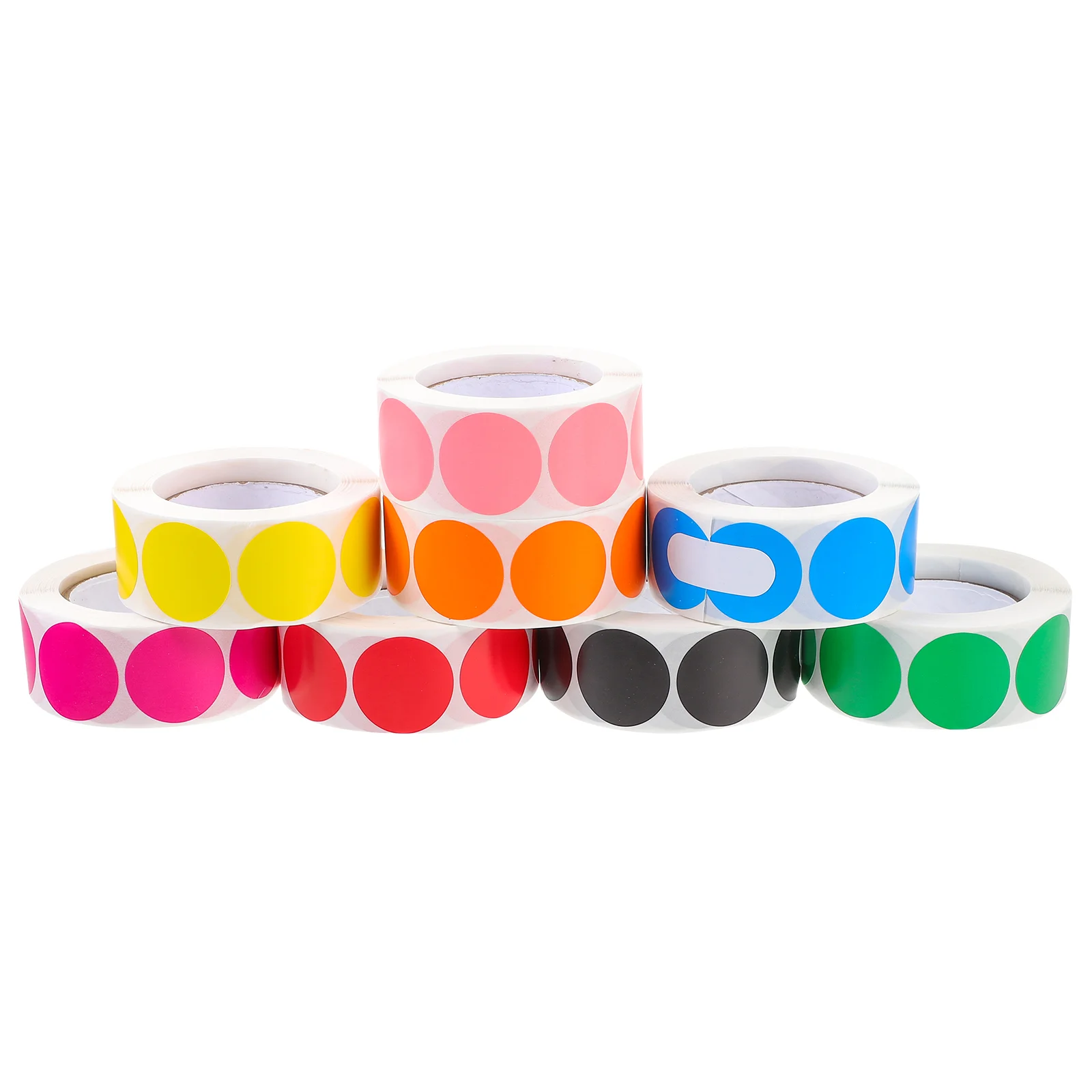 

8 Rolls of Round Dot Stickers Bright Color Circle Labels Round Coding Labels