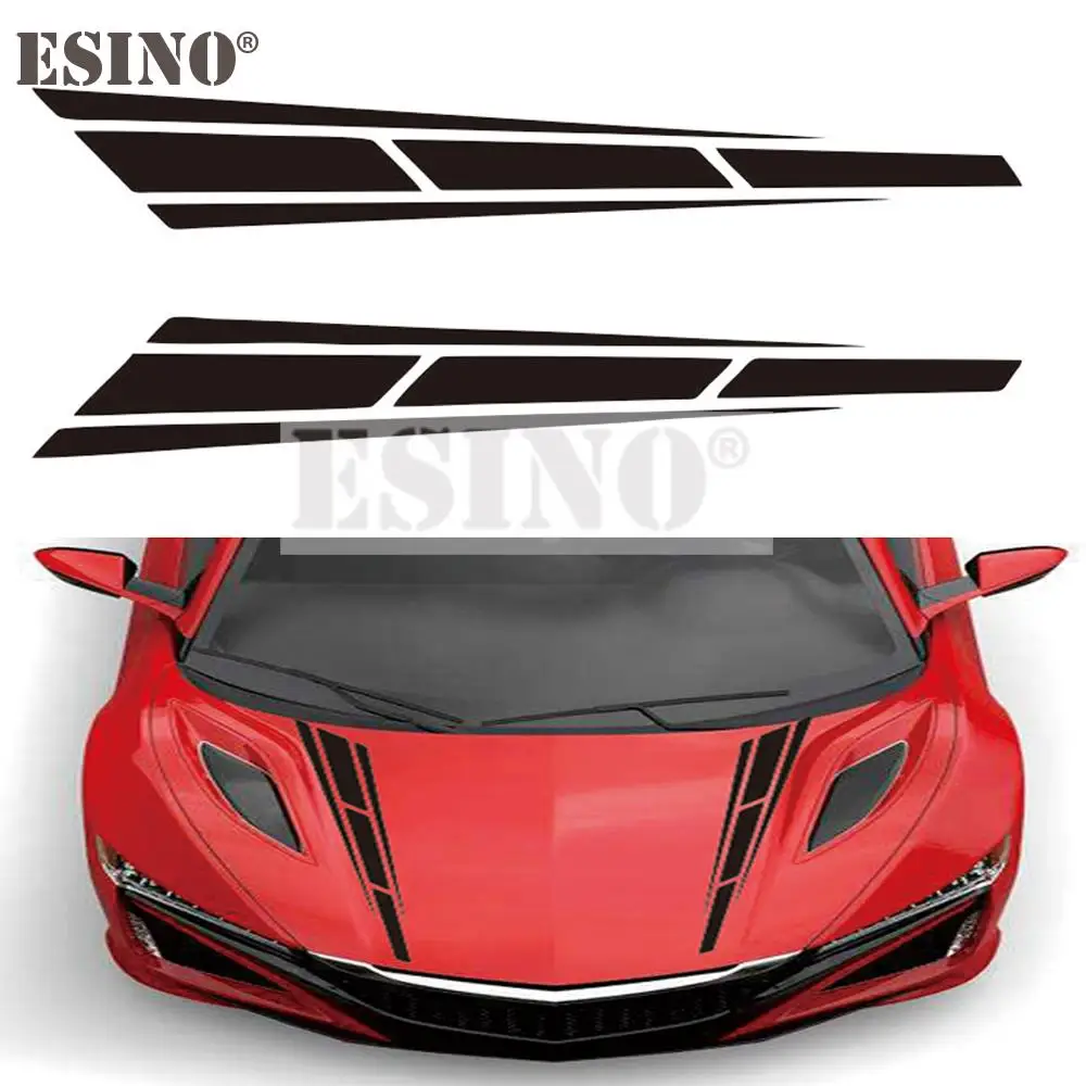 Hot Selling New Styling Stripe Car Hood Covers Vinyl Sports Decal Head Decorative Sticker Car Accessories 12cm x 80cm