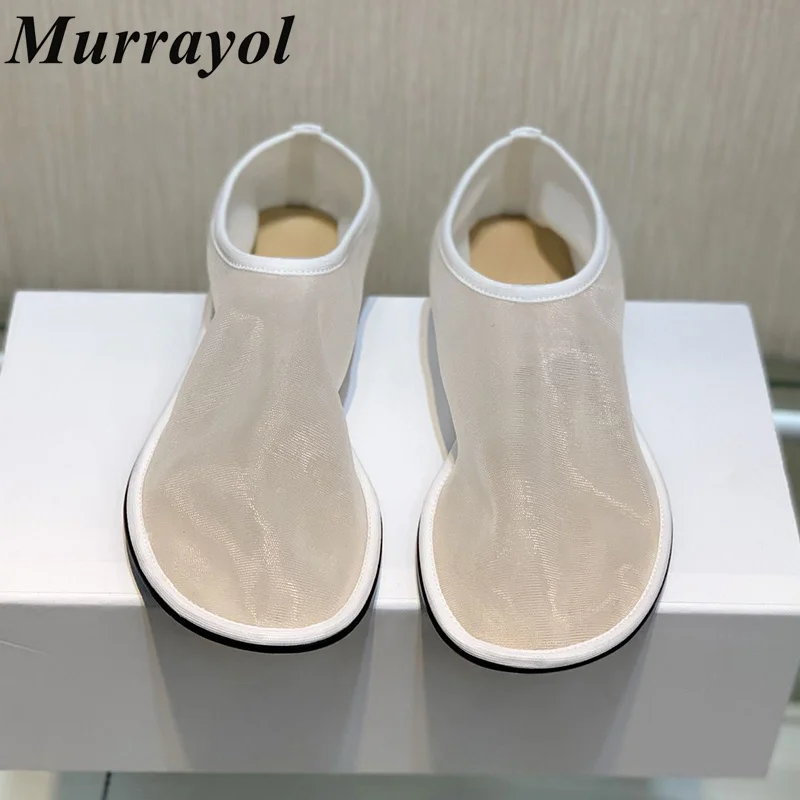 Новинка 2024 лоферы на плоской подошве с круглым носком женские сетчатые