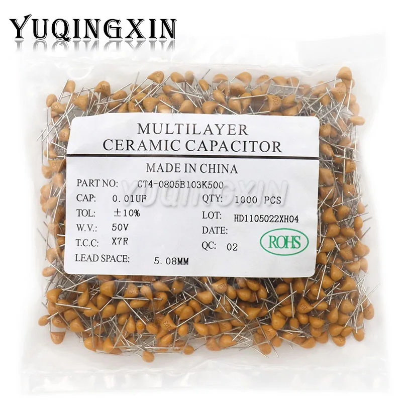 

1000pcs 50V monolithic ceramic capacitor 10PF ~ 10UF 22PF 47NF 220NF 1NF 4.7UF 1UF 100NF 330NF 0.1UF 102 104 105 106 103 473 334