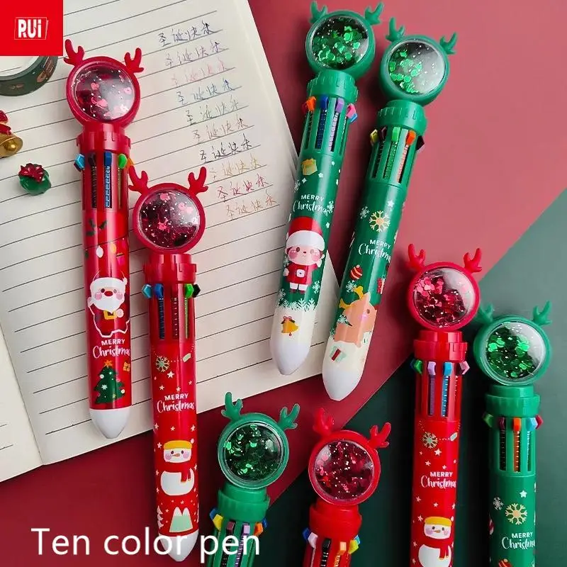 

Xmas Tree Deer Ballpoint Pen Cartoon Colorful Pen Creative Hand Stationery Writing Tool Office School Supply Office Stationary