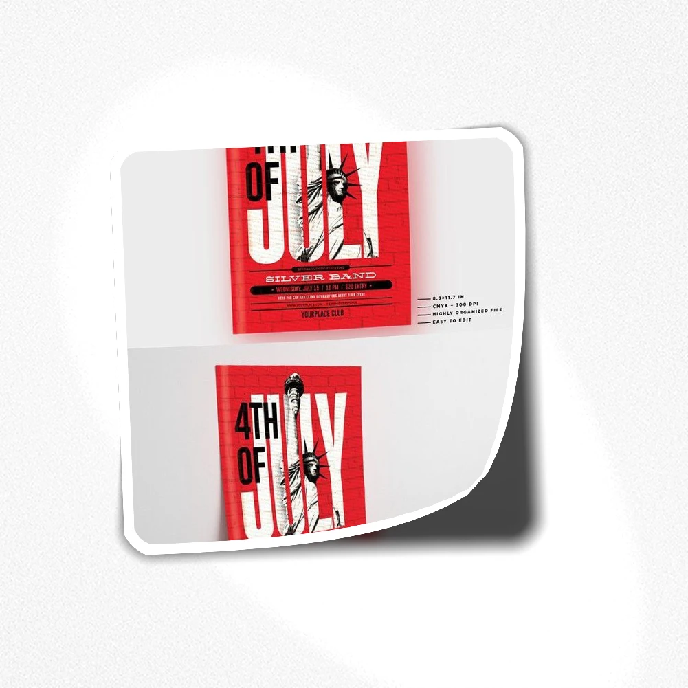 

4TH OF JULY STICKER 147 Sticker for Laptop Decor Bedroom Car Cute Cartoon Art Fashionable Public Suitcase